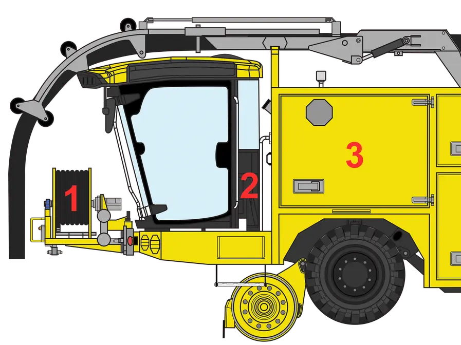 Drain Clearance RRV Vactor Truck Rail Cyclone 2 Front Drawing