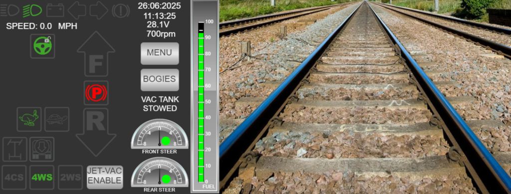 Drain Clearance RRV Vactor Truck Rail Cyclone 2 Control Screen